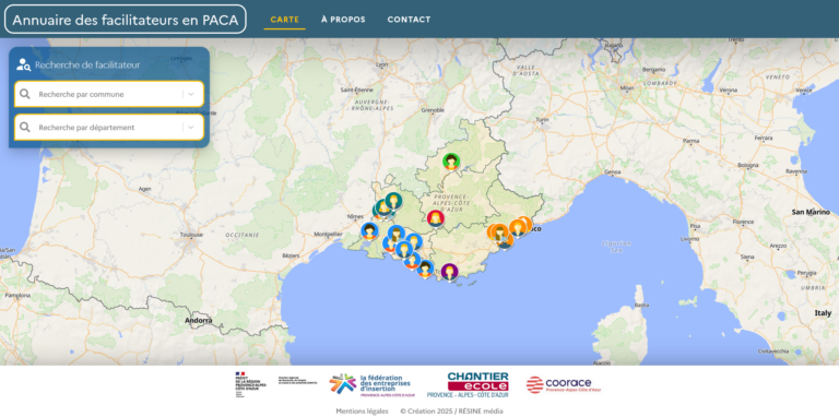 Accéder à l’annuaire des facilitateurs en PACA pour rechercher un facilitateur par commune ou par département.
